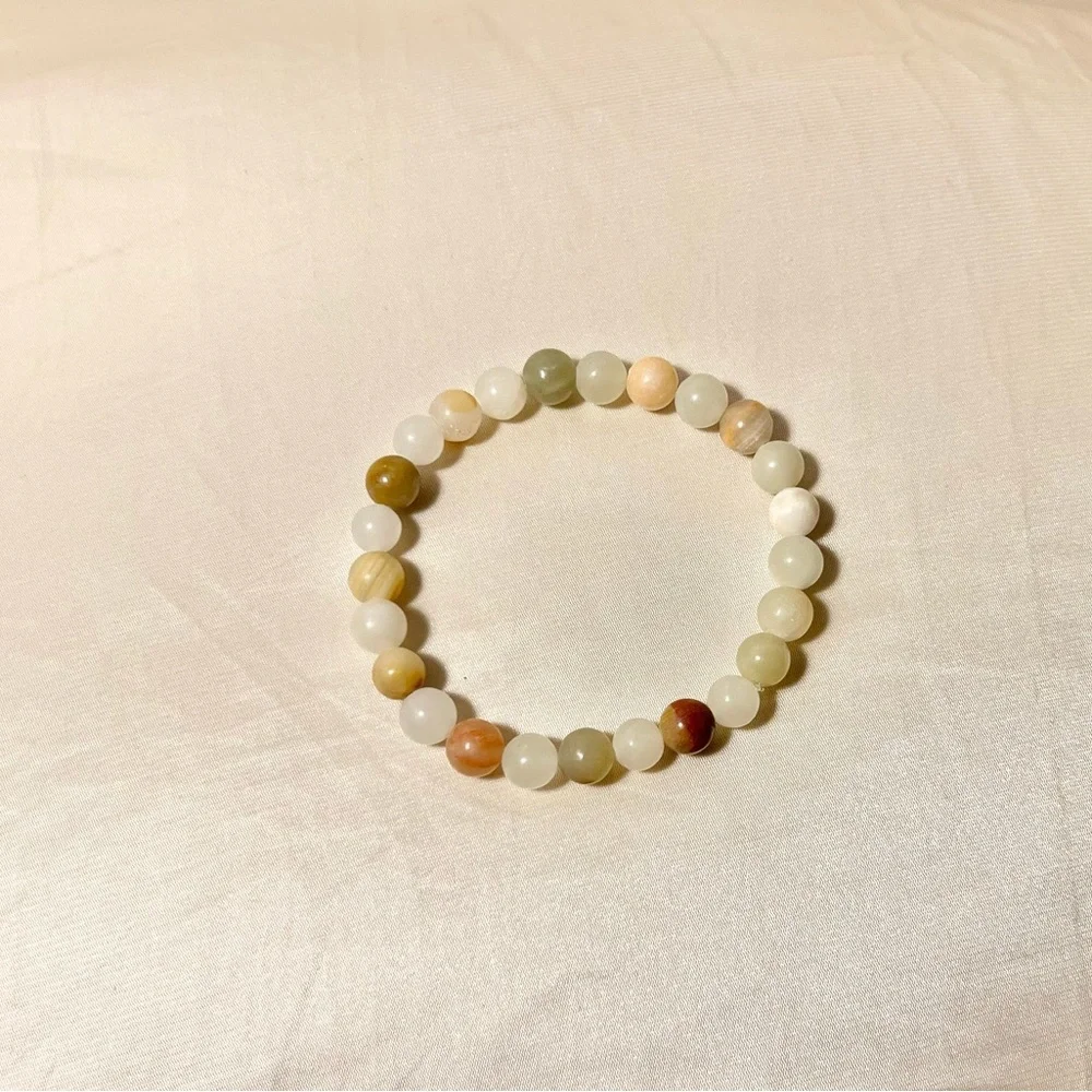 New: 8mm Handmade Afghan Jade Natural Crystal Bead Bracelet